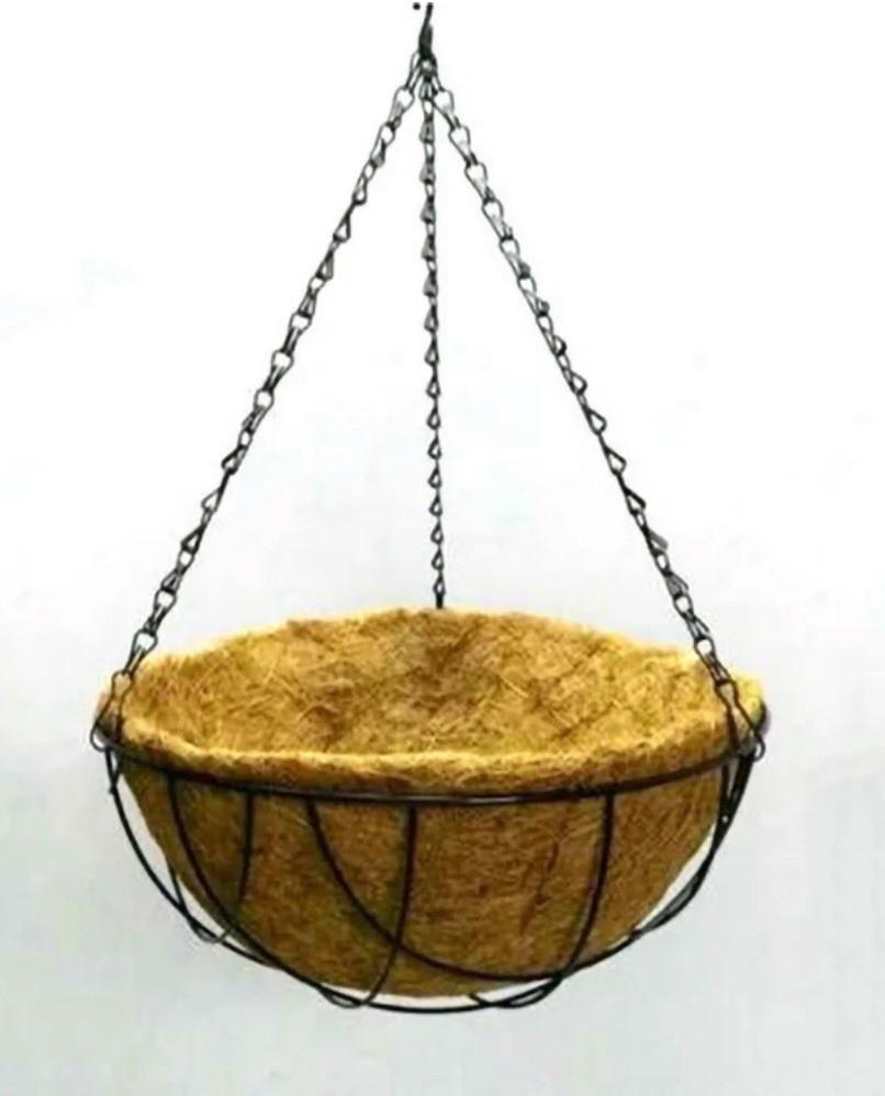 Hanging Basket Flower Pot Half Round Plant Holder 12in D 30cm H Coconut Coir gallery