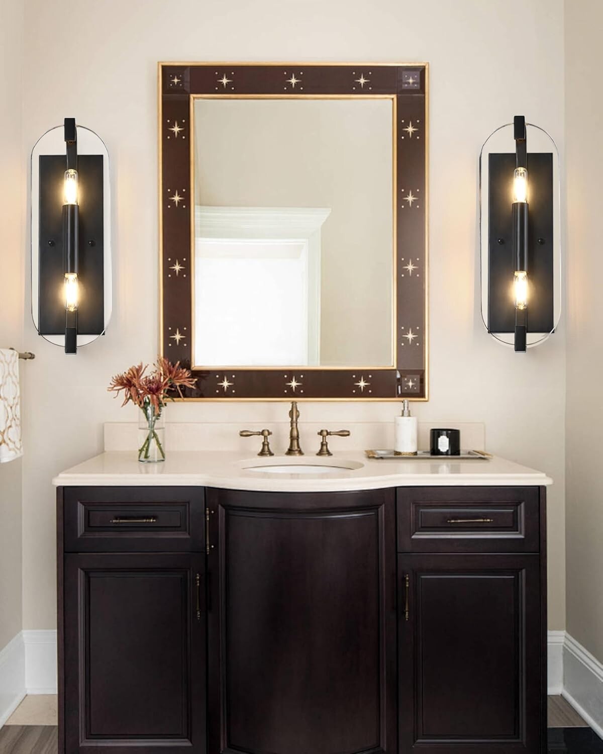 2 Light Crystal Bathroom Wall Sconce Modern Concise Style Wall Light Fixture gallery