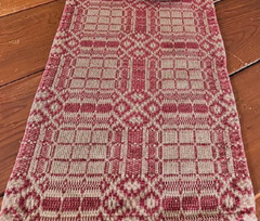 New PRIMITIVE RED TAN Table Runner NORMANDY 56″ x 14″ Farmhouse Cotton Coverlet