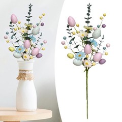Easter Egg Stem Artificial Flowers Easter Decoration Twig Egg Pick Bouquet for