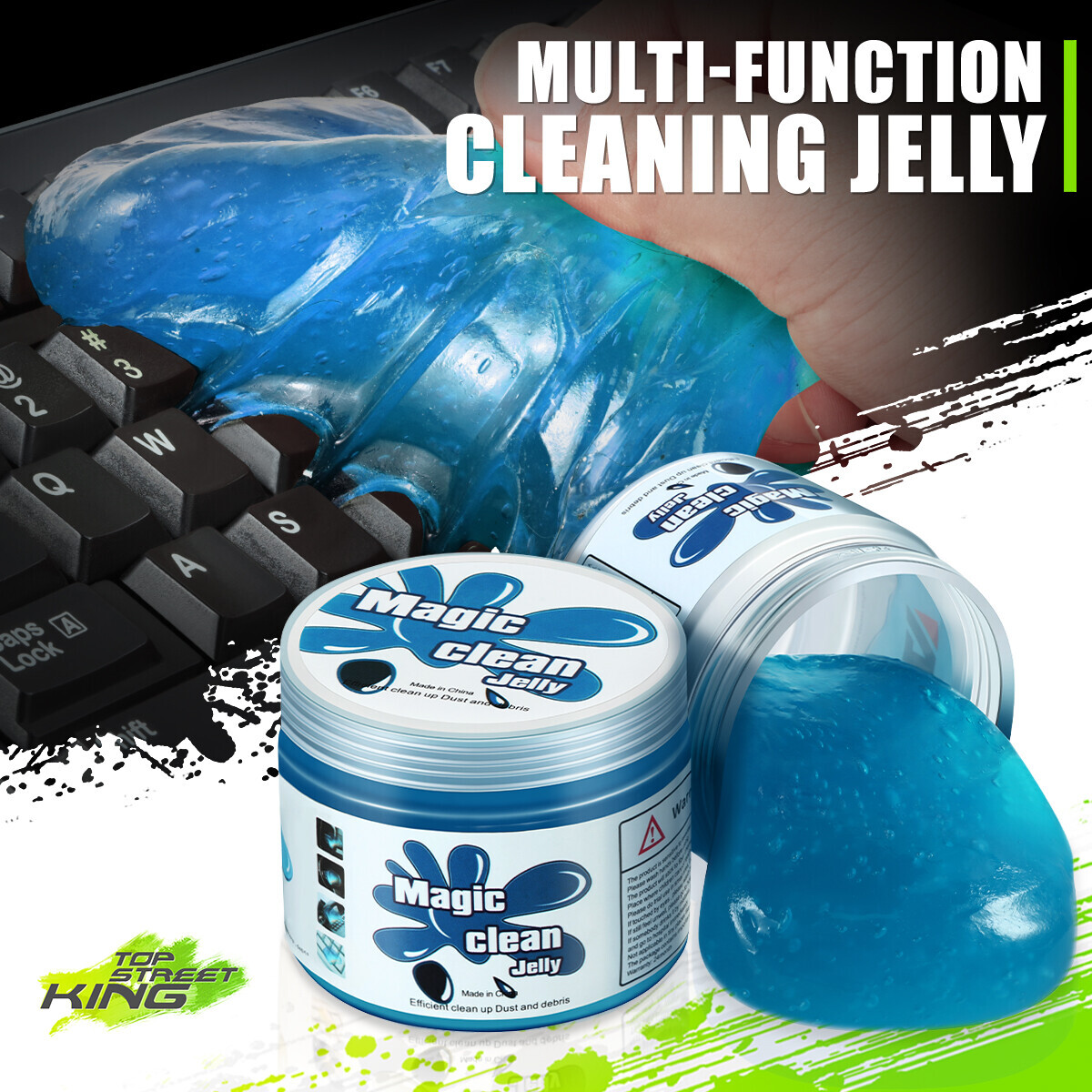 DNA Motoring Universal Car Keyboard Office Dust Sticky Cleaning Gel Jelly Blue gallery