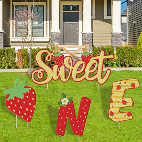 Berry First Birthday Decor, Strawberry Sweet One Birthday Party Yard Signs gallery