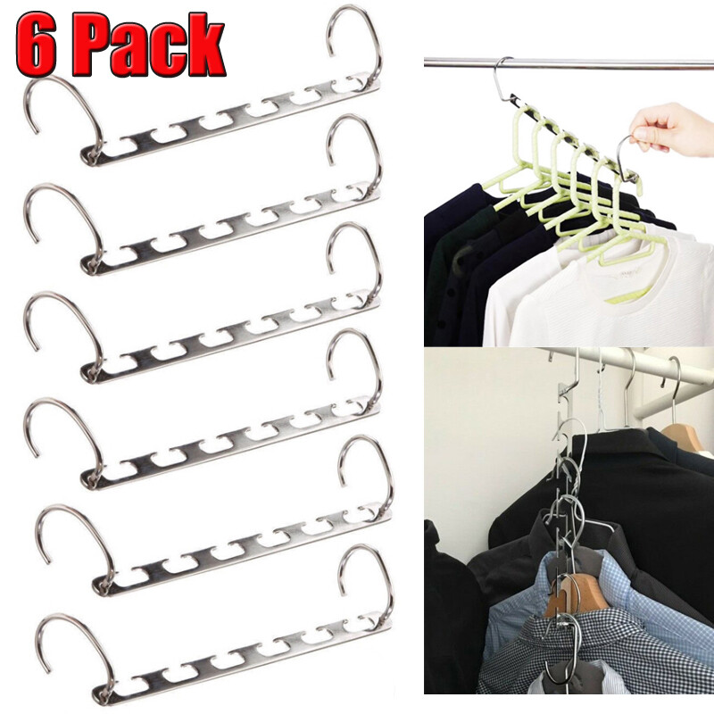 6 Pack Magic Clothes Hangers Organizer Closet Space Saving Saver Metal Hanger gallery