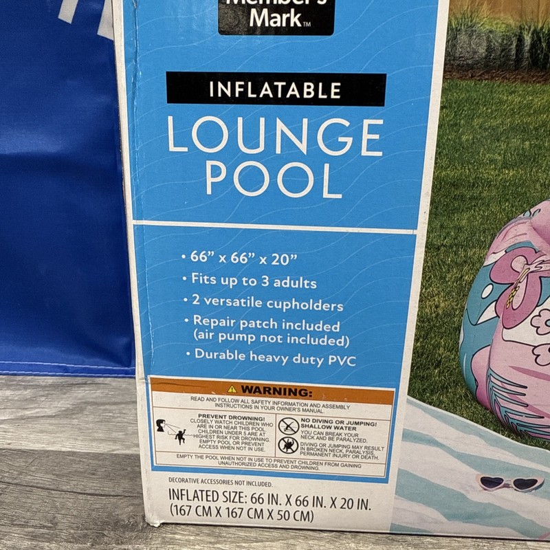 Member's Mark Inflatable Lounge Pool with Cup Holders, Tropical gallery