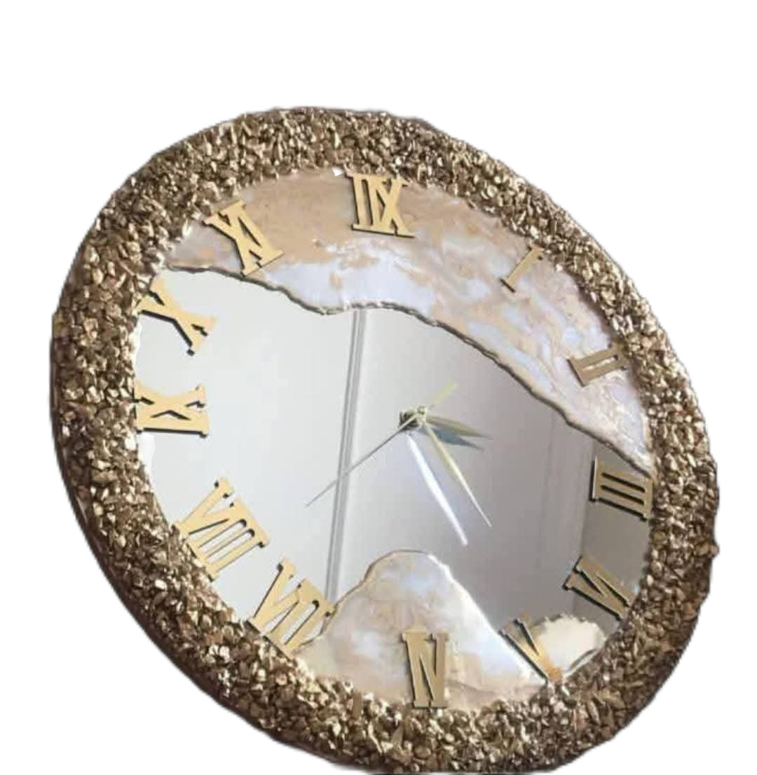 Handmade Resin Geode Wall Clock - Luxury Home Decor - Multi Colors & Styles gallery