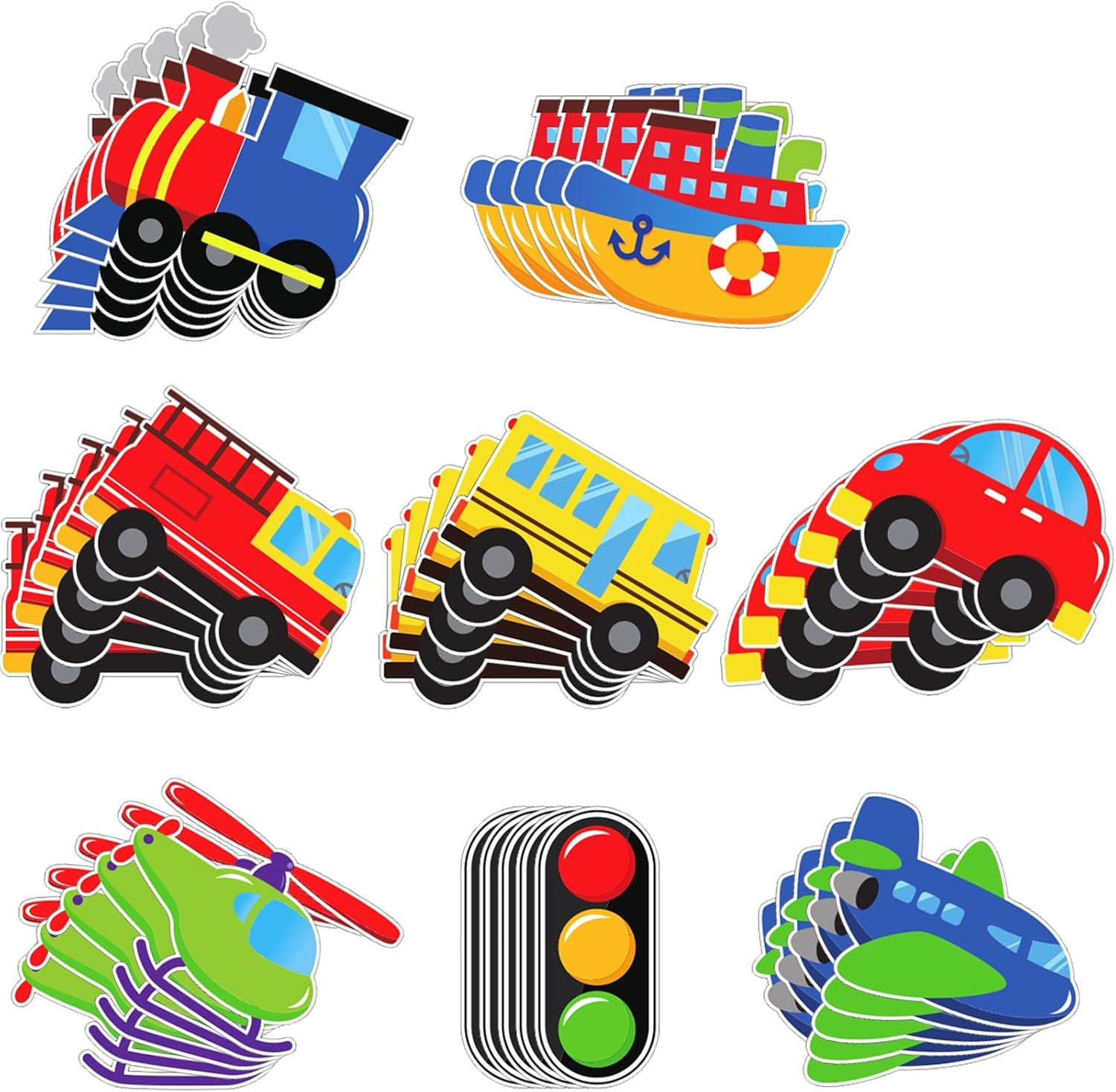 40 Pack Transportation Cutouts Car Bus Train Plane Classroom Decor Kids Party XL gallery