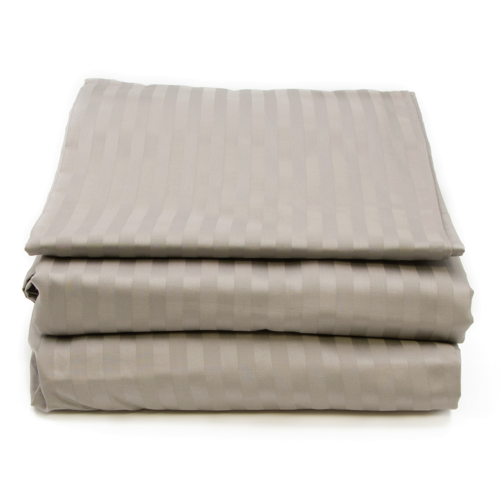 SureFit Premier 100% Cotton Sateen Striped Sheet Set in Grey, Full Size gallery