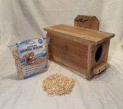 Solid Cedar Backyard Squirrel House Nesting Box – Wooden Wildlife Box W Bedding