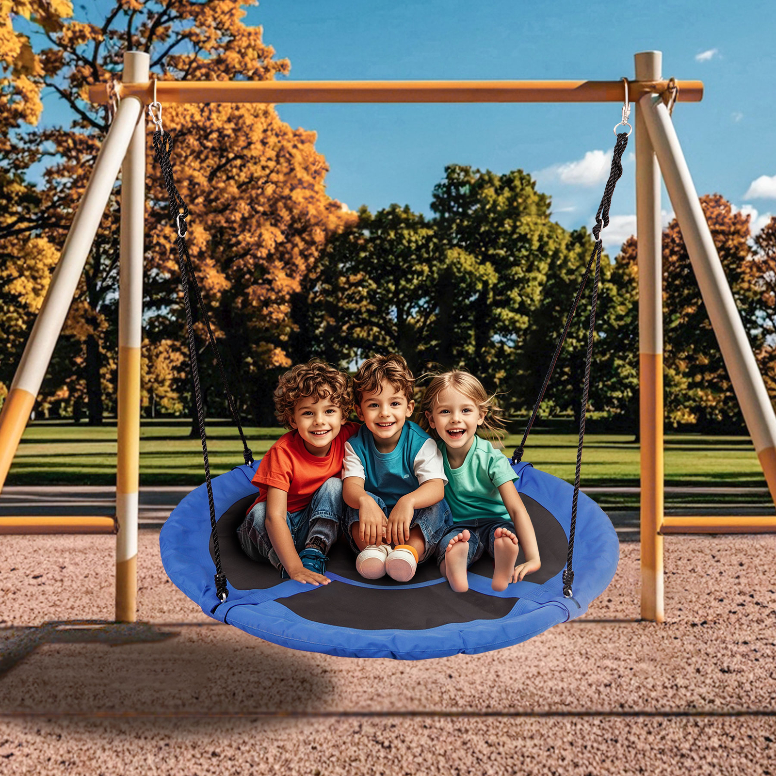 48" Blue Saucer Tree Swing Set 800lb Weight Capacity Waterproof for Kids Adults gallery