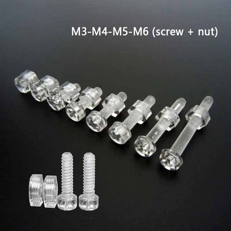 Acrylic Plastic Nylon Clear Transparent Round Pan Phillips Cross Head Screws+Nut gallery