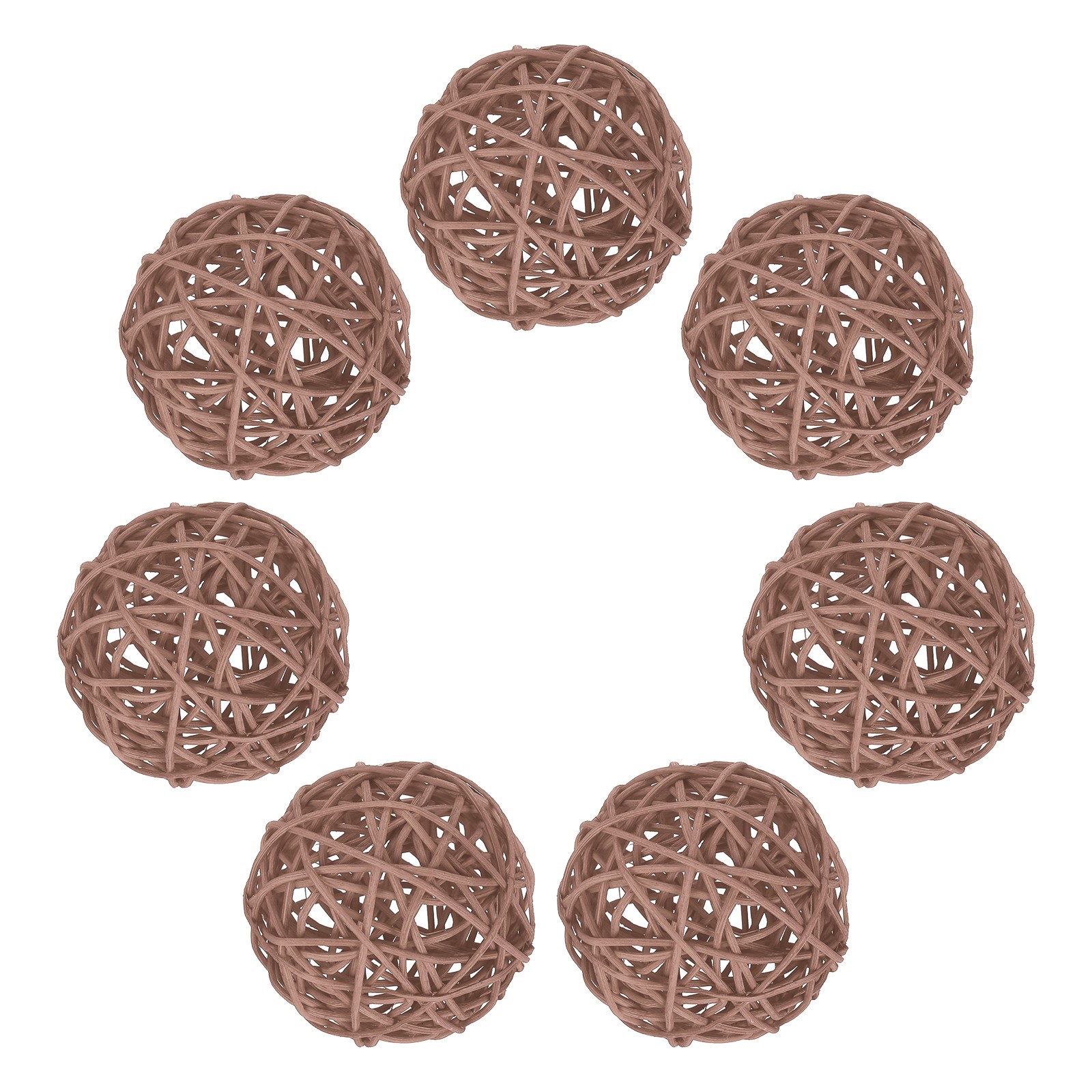 7pcs wicker balls, 2.75 in diameter, for brown decoration gallery