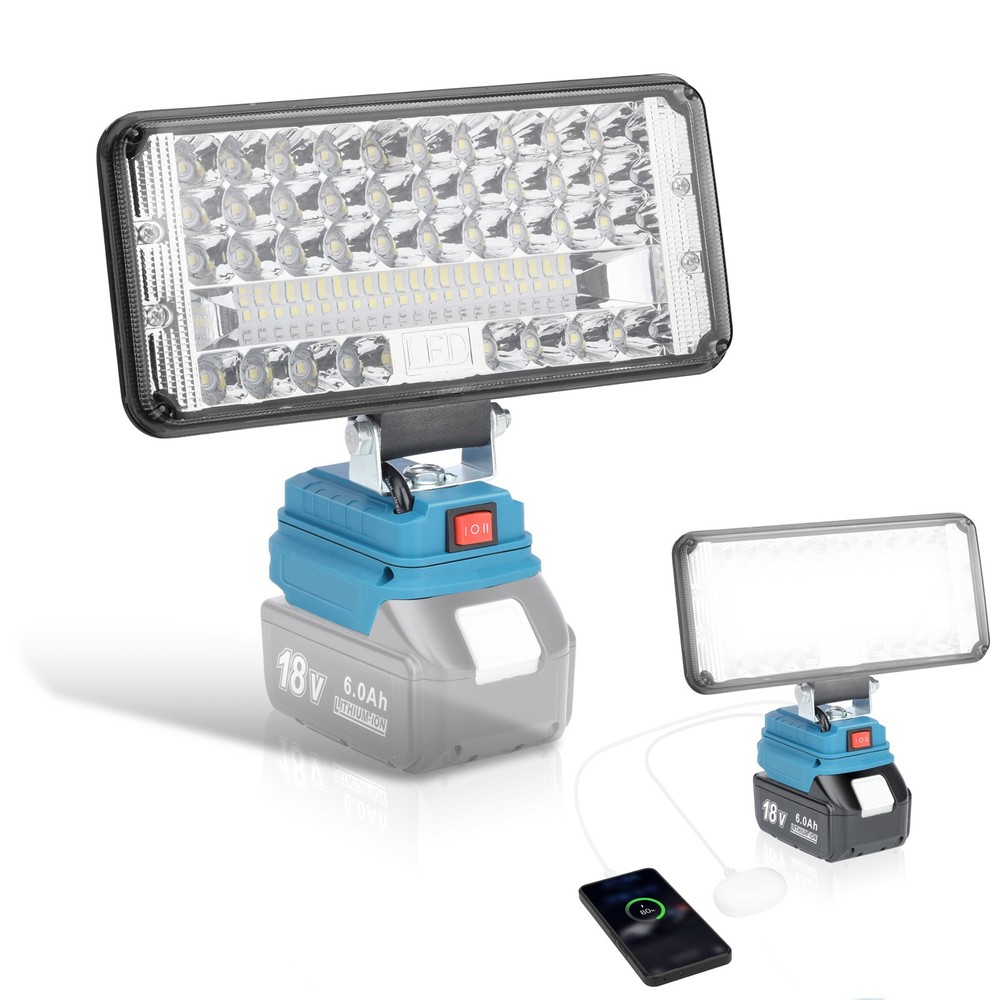 90W 18V LED Work Light Flashlight Compatible with Makita 18V LXT Battery