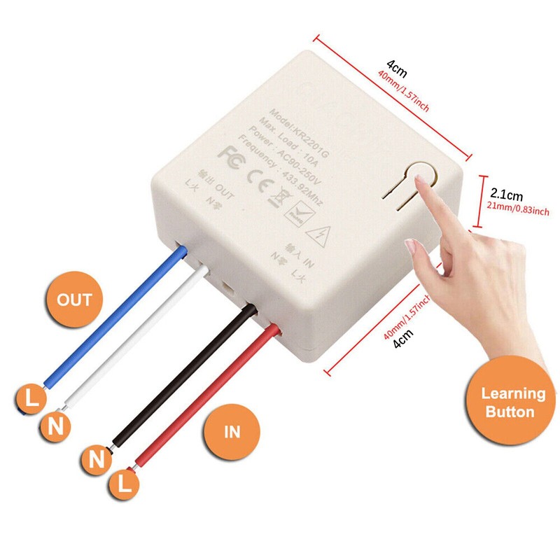 1 Set 433mhz Receiver Module Wireless Light Switch No Wiring Direct Installation gallery