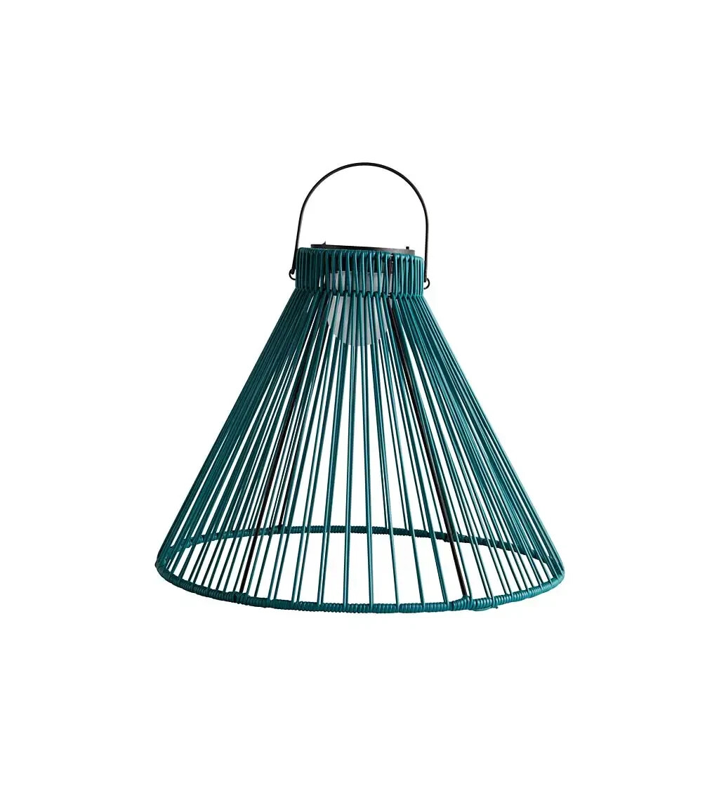 VivaTerra Lanterns - Large Solar Hanging Pendant Light - Teal Green gallery