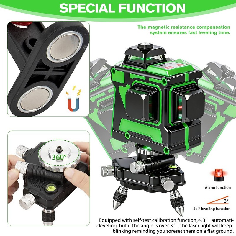 3D Level Self-Leveling 360 Horizontal And Vertical Cross 12 Lines Laser Level gallery