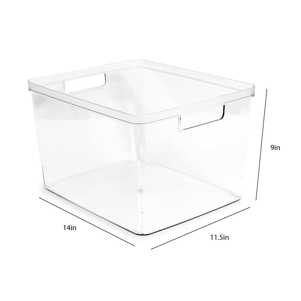 Isaac Jacobs 2-Pack Extra-Large Clear Storage Bins (11.5” L x 14” W x 9” H) w... gallery