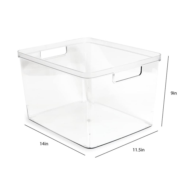 Isaac Jacobs 2-Pack Extra-Large Clear Storage Bins (11.5” L x 14” W x 9” H) w... gallery