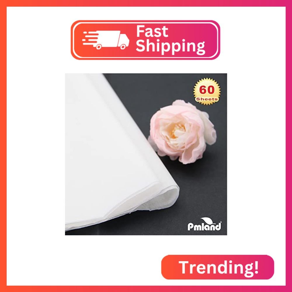 PMLAND Gift Wrapping Tissue Paper - White Color - 20 Inches x 26 Inches 60 Sheet gallery