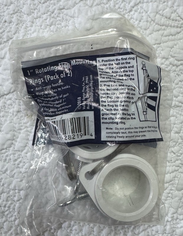 Valley Forge PVC Rotating Flag Mounting Ring for 1" Diameter Poles 2 Pack 28219 gallery