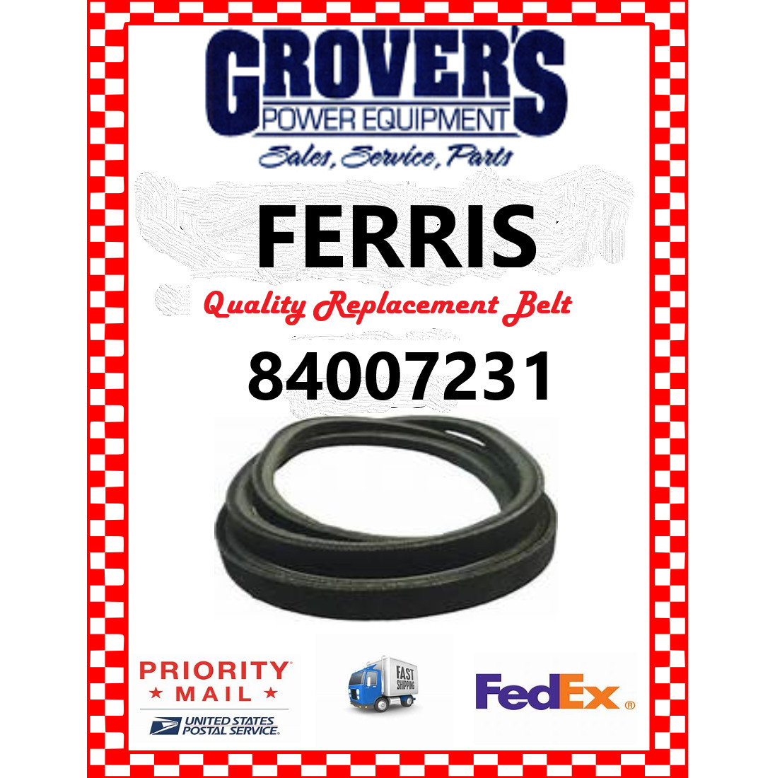 FERRIS 500S 48" Mower Replacement Belt Part # 84007231 which replaces 80105246 gallery