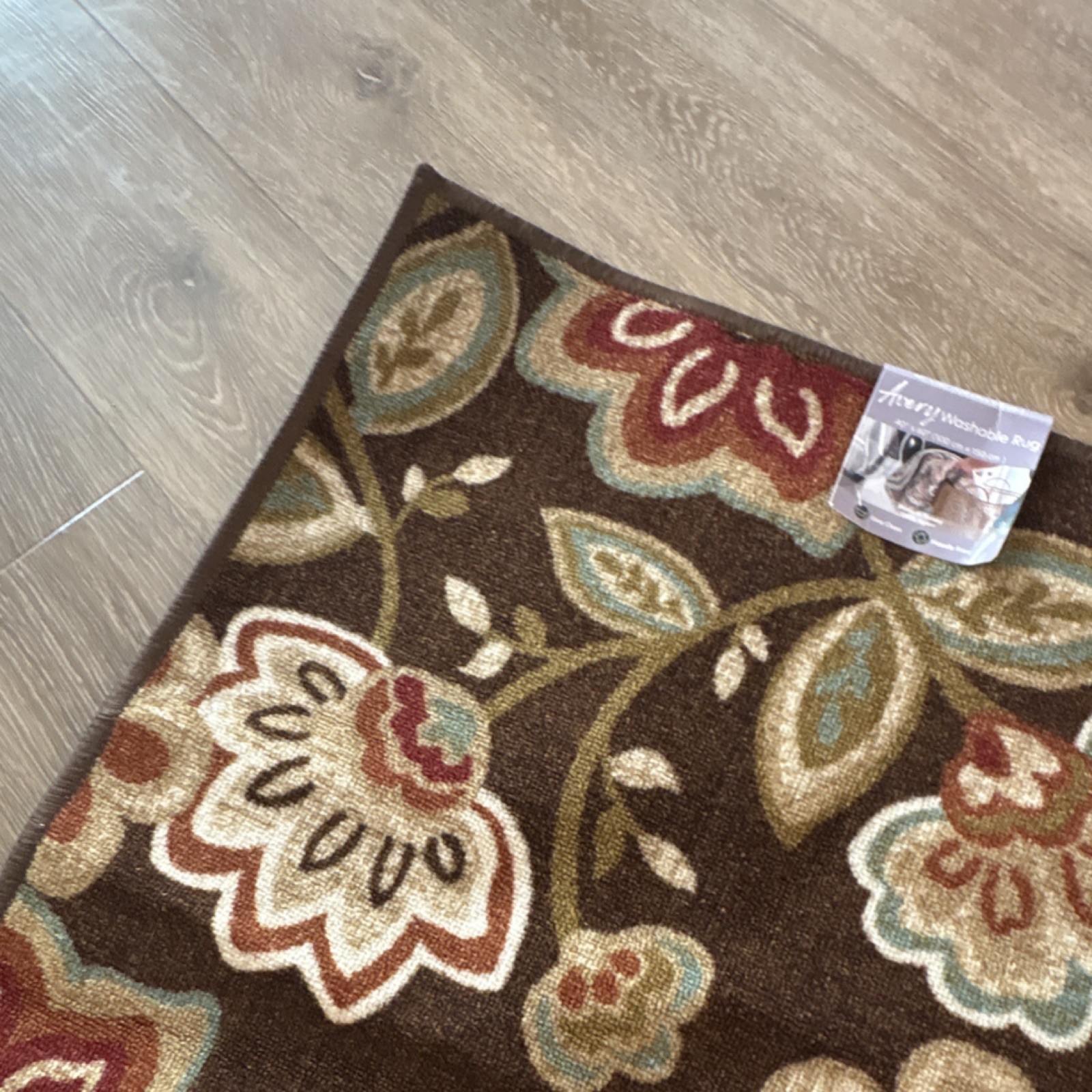 Avery Washable Floral Area Rug Nylon Rectangle 40 x 60 in Easy Clean gallery
