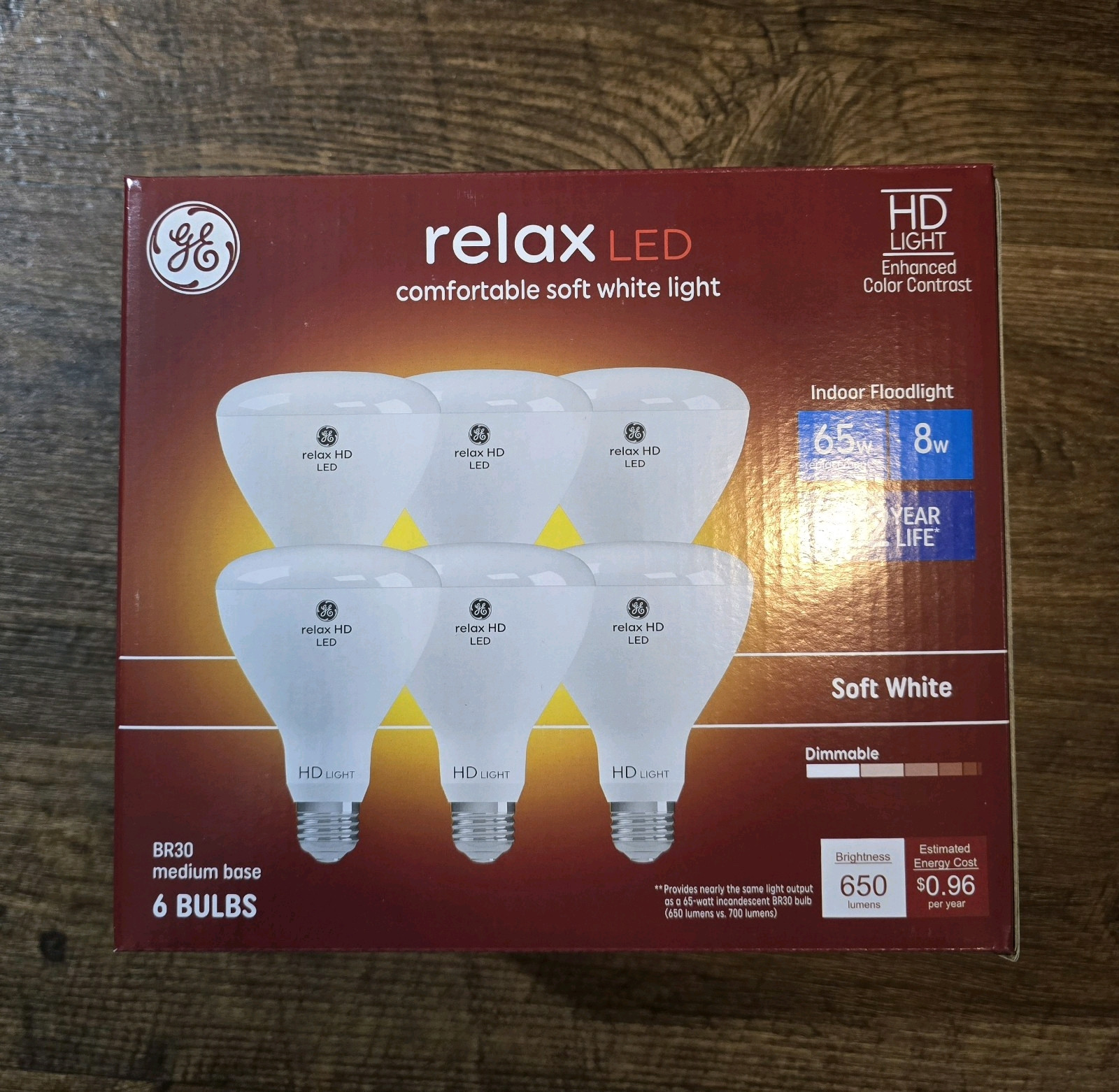 GE Relax 6-Pack 65 W Equivalent Dimmable Soft White Br30 LED Light Fixture Li... gallery