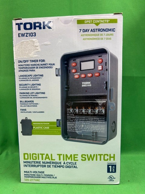 TORK EWZ103 7-Day SunSet Astronomic Digital Timer, 1 Channel DPST 47 New (e4) gallery