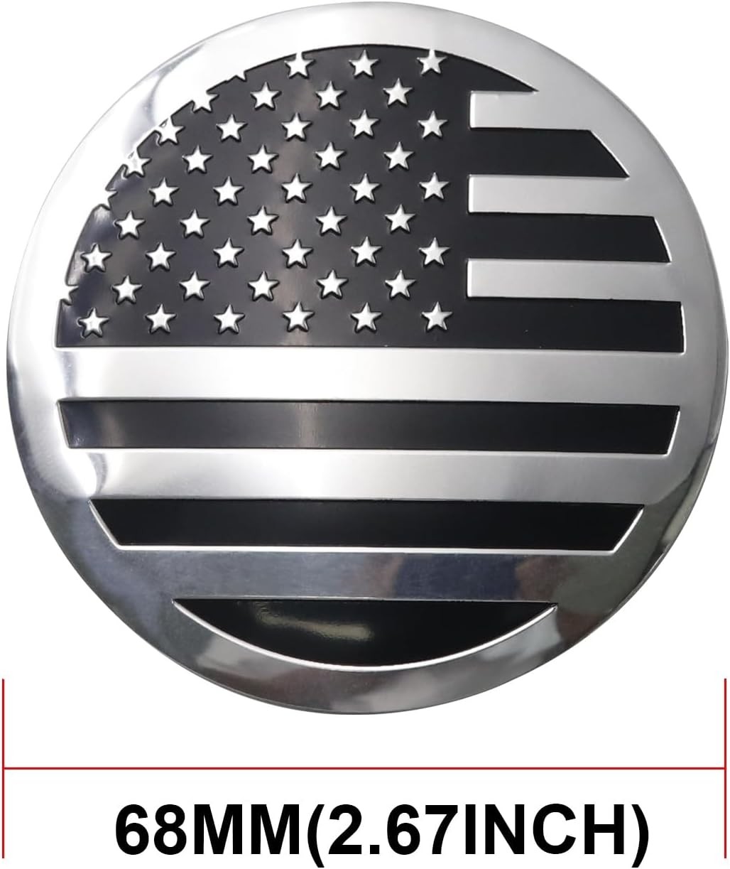 68mm Aluminum Wheel Center Caps - Silver & Black Metal Hub Caps (4 Pack) gallery