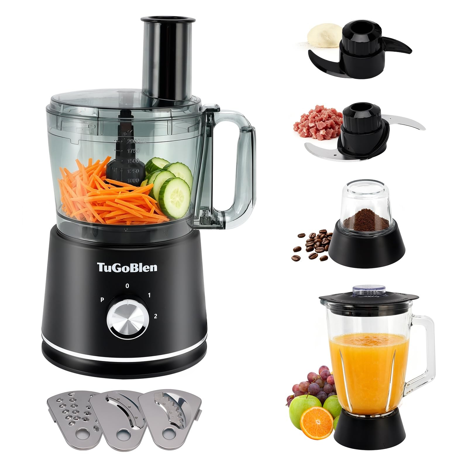 7-in-1 Multifunctional Food Processor with 68oz Processing Bowl,51oz Glass Bl... gallery