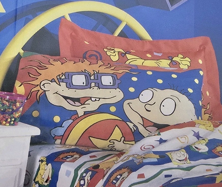 Vintage 90s Rugrats Nickelodeon Pillowcase Tommy Chuckie Standard New gallery