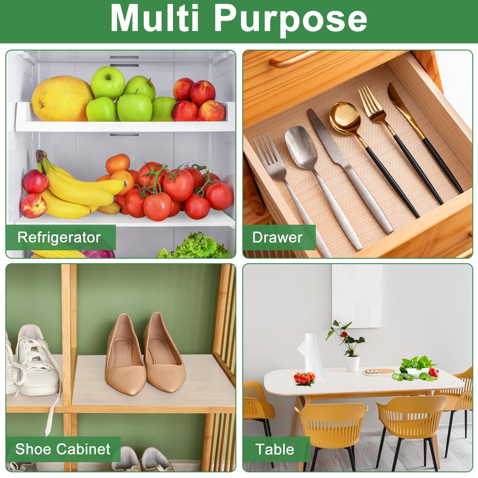 Non Slip Shelf Liner Oilproof Waterproof Drawer Mats for Kitchen Cabinets gallery