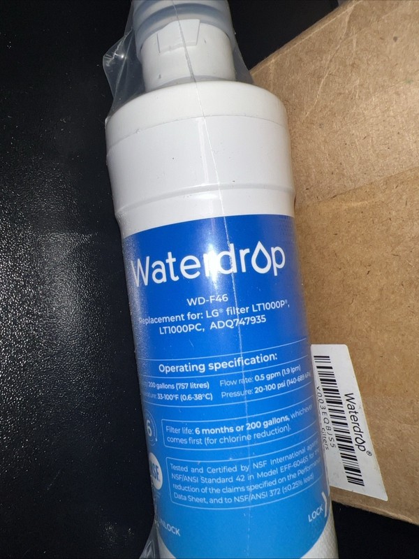 Waterdrop Replacement Refrigerator Water Filter WD-F46 New 2 Pack Sealed E23 gallery