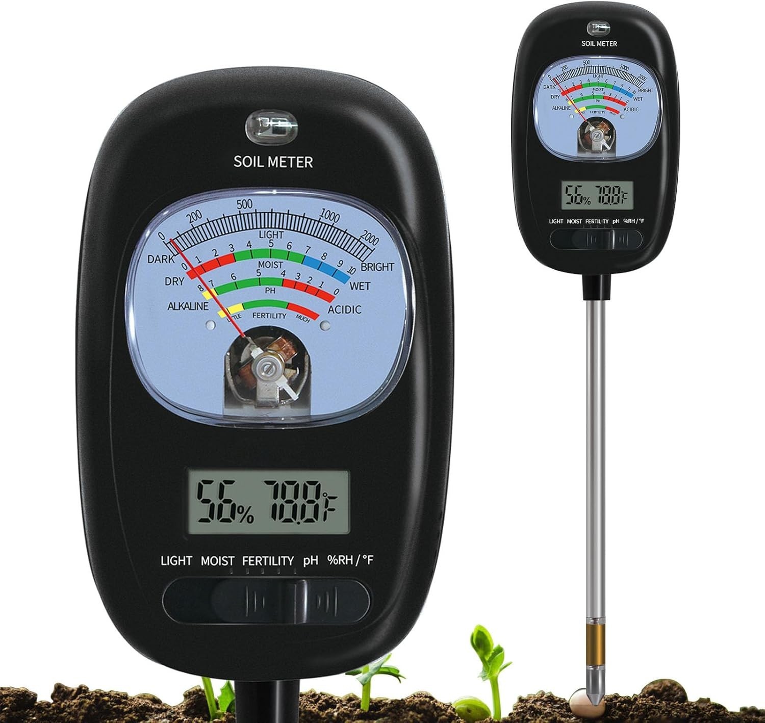 7 in one soil test kit soil moisture meter pH meter sunlight intensity fertility gallery