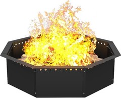 Smokeless Fire Pit Ring 32-Inch Outer 28-Inch Inner Diameter Large Solid Steel
