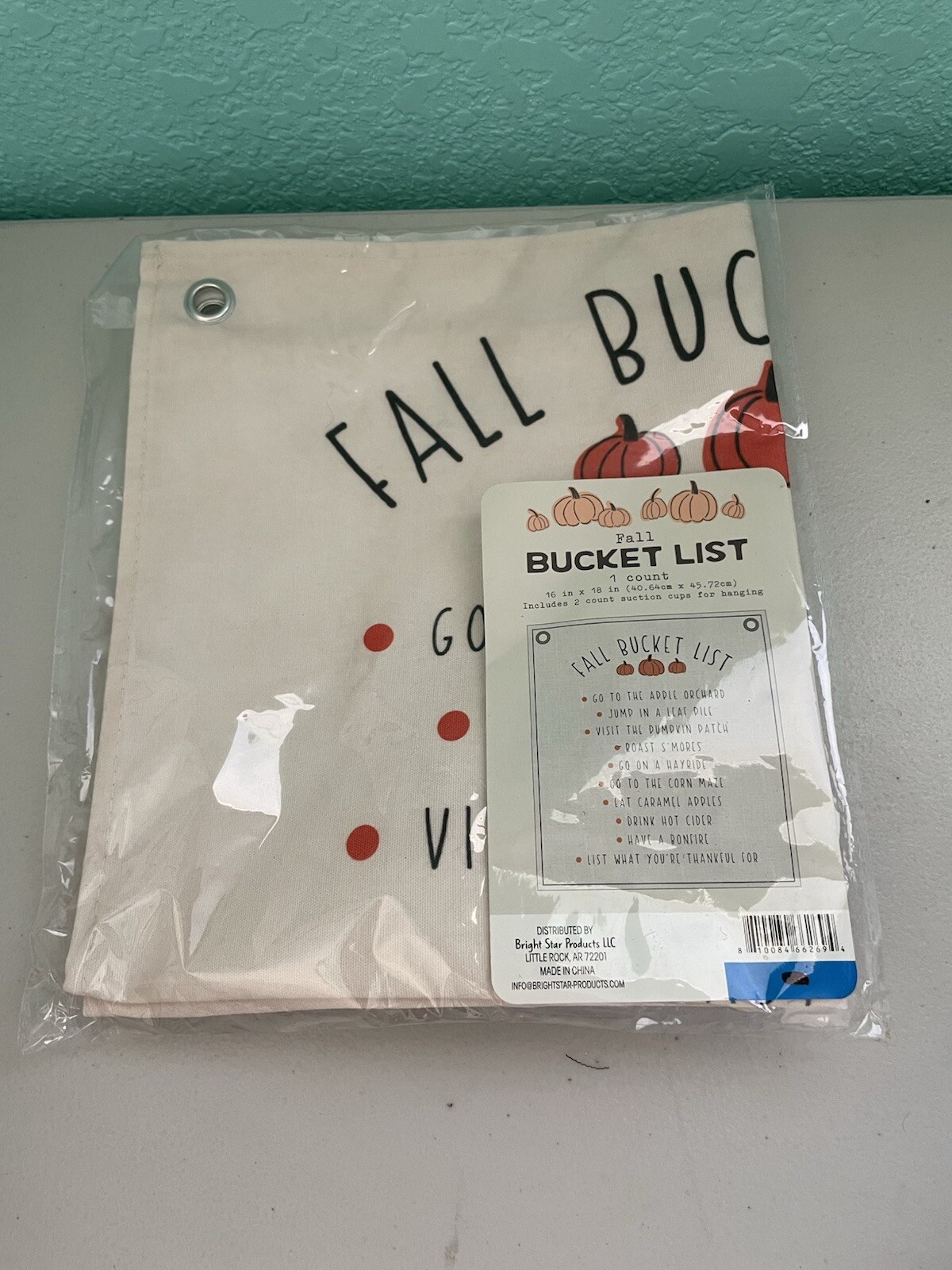 Fall Bucket List Canvas Wall Hanging with 2 Suction Cups (16 IN x 18 IN) gallery