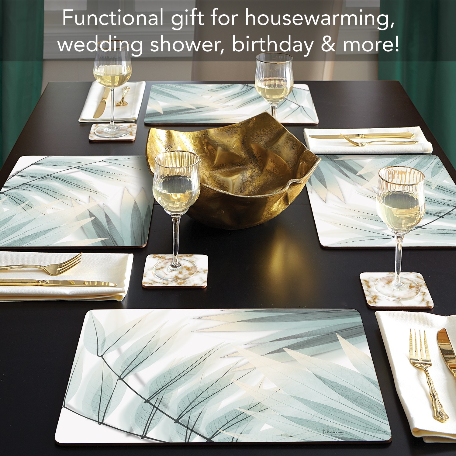 Hardboard Placemat, Tropical Foliage, Set of 2, Made in the USA gallery
