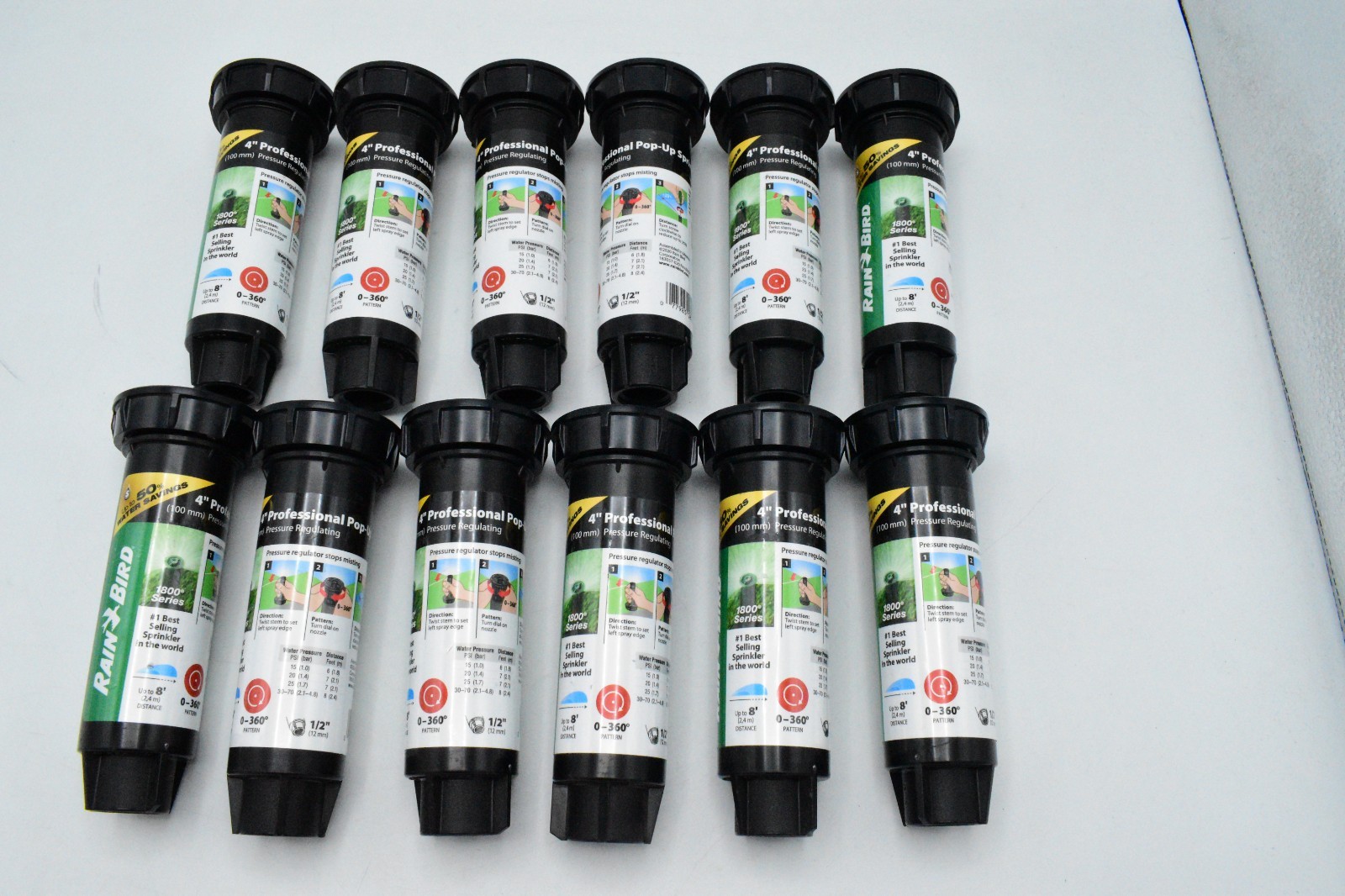 12 Pack Rain Bird 1804AP8PRS 4" Pop-Up Sprinkler 0-360 Degree 8' Range gallery