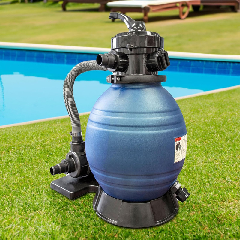 HYDROTOOLS Complete Sand Filter System, 12" Tank - for Above-Ground Pools up to gallery