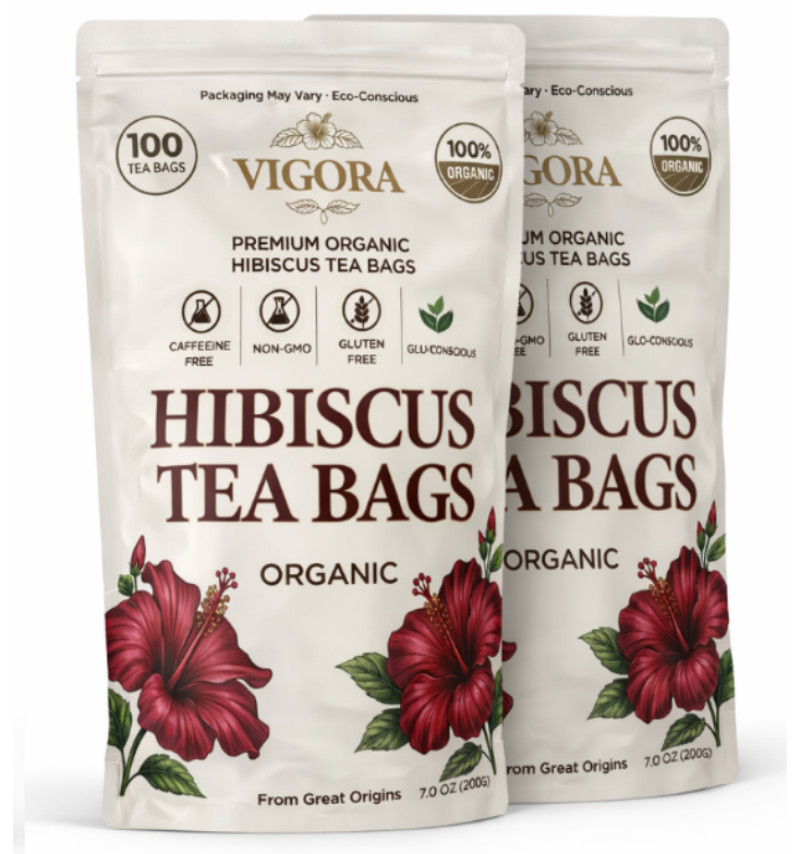 Hibiscus Tea Bags 100 Count – 100% Pure Natural Dried Hibiscus Flowers No Sugar gallery