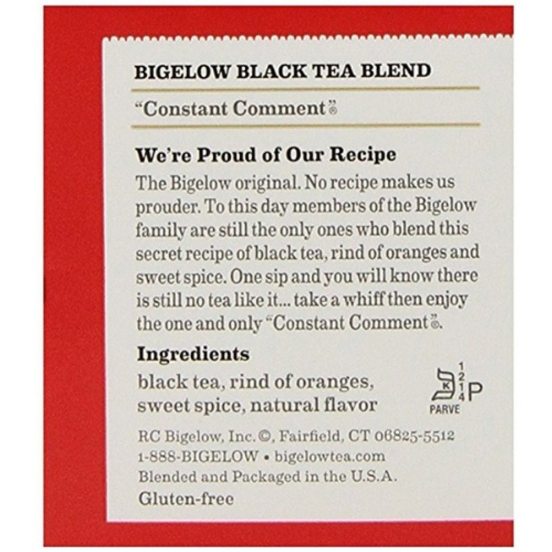 4x Boxes Bigelow Constant Comment Black Tea | 20 Pouches Per Box | 1.18oz gallery