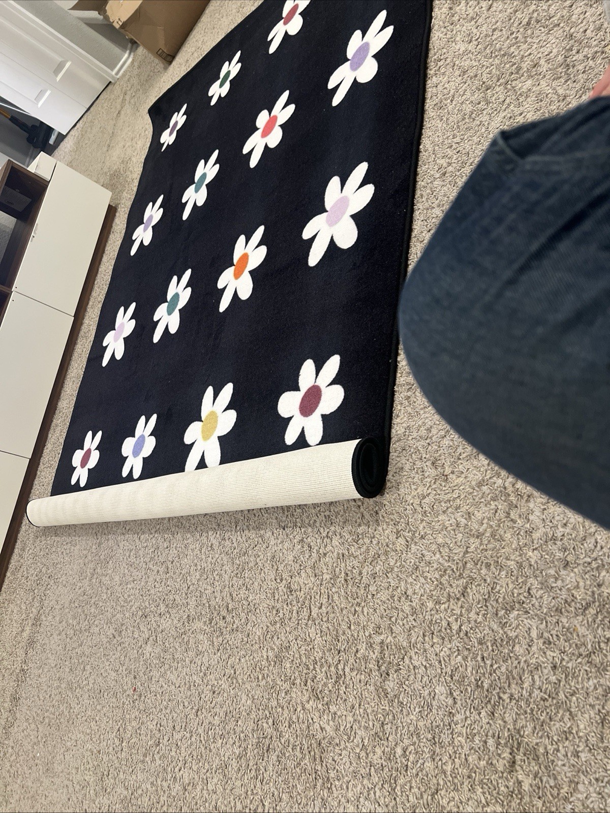 Floral Multicolor Area Rug Black Rectangle 5 x 7 in for Kids Bedroom Classroom gallery