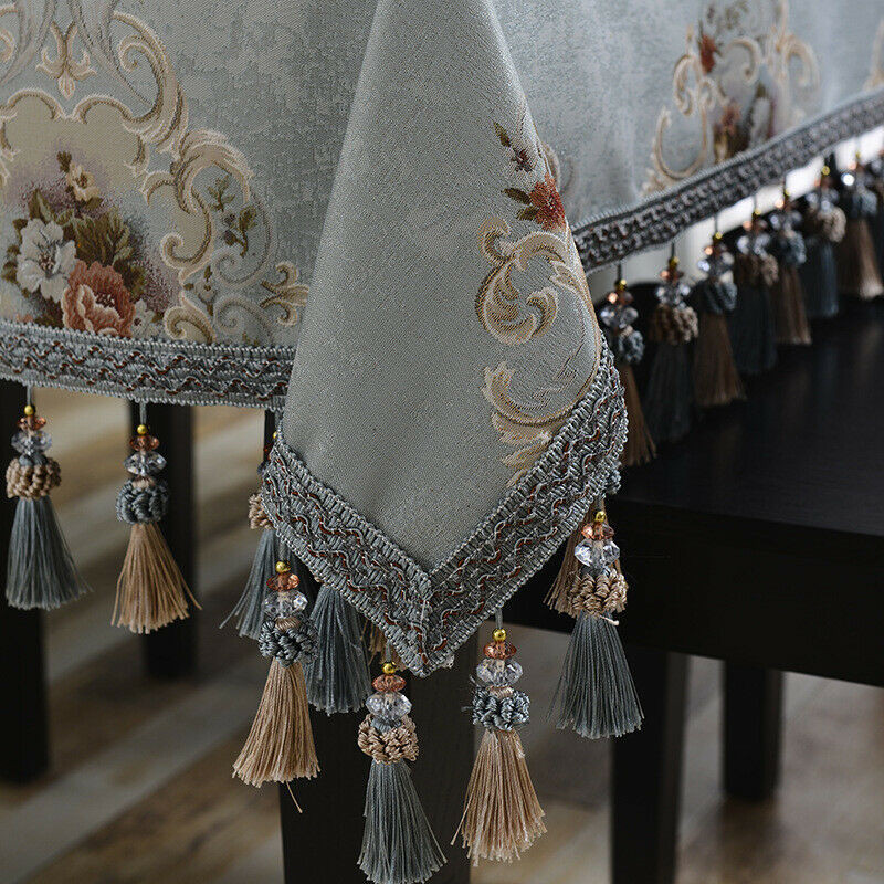 Chenille Classic Tablecloths Rectangle Square European Tassel Home Table Cover gallery