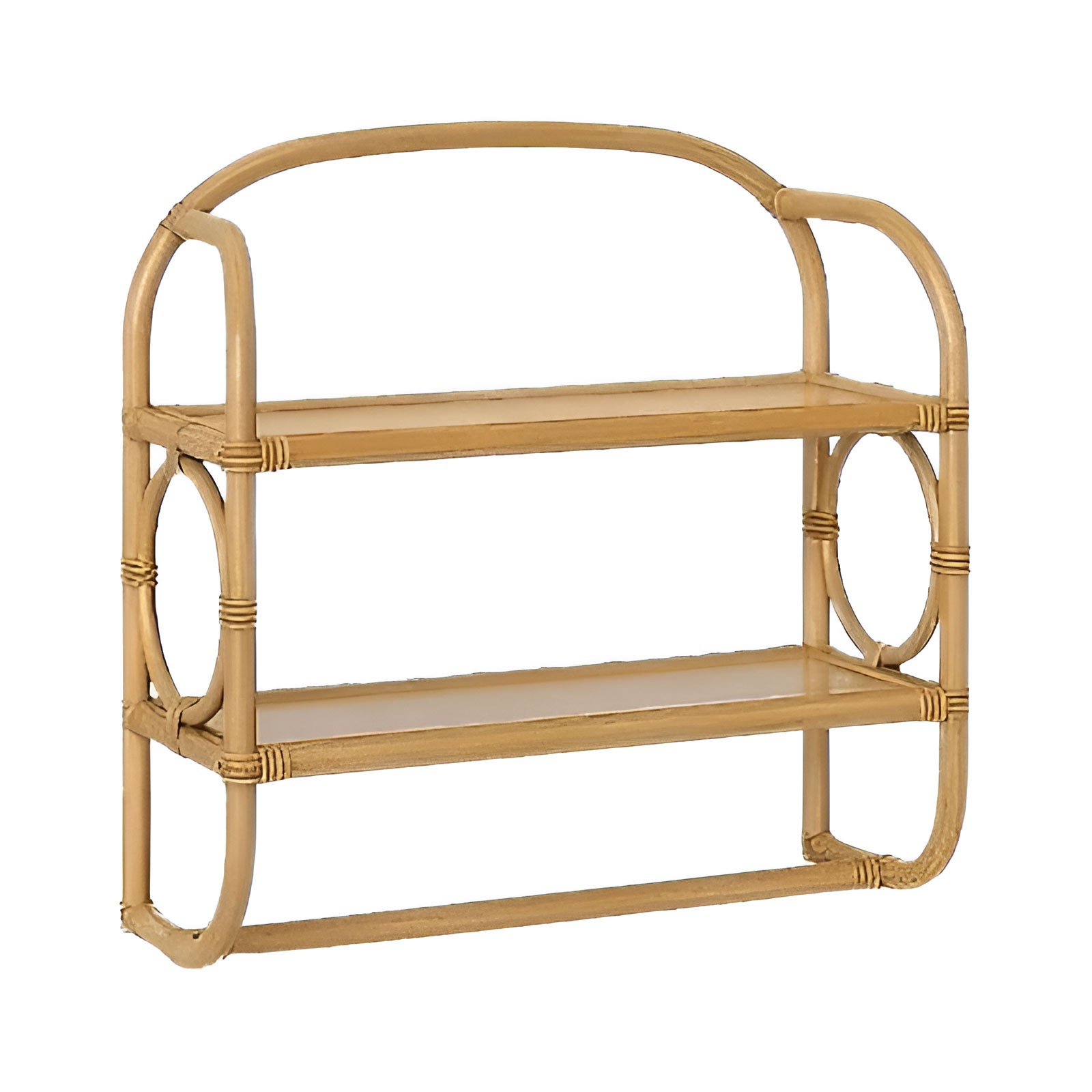 Rustic Rattan Wall Mounted Shelf & Towel Bar - Threshold Tan gallery