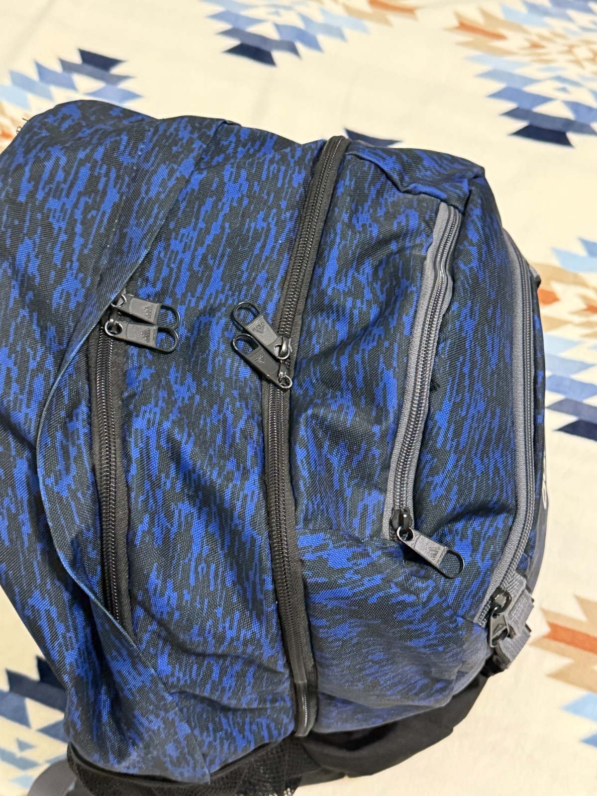 ADIDAS laptop backpack - blue, black 4 Zip Pockets great condition - load spring 5