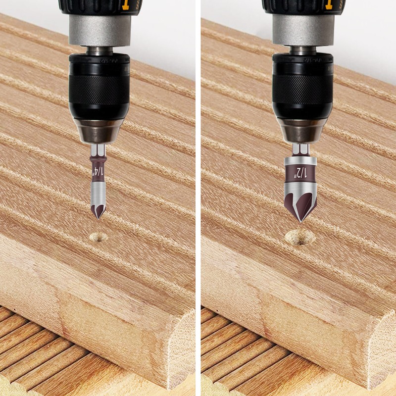 5pcs HSS Countersink Drill Bit 5-Flute M35 Cobalt Chamfer Cutter 82° 1/4"-3/4" gallery