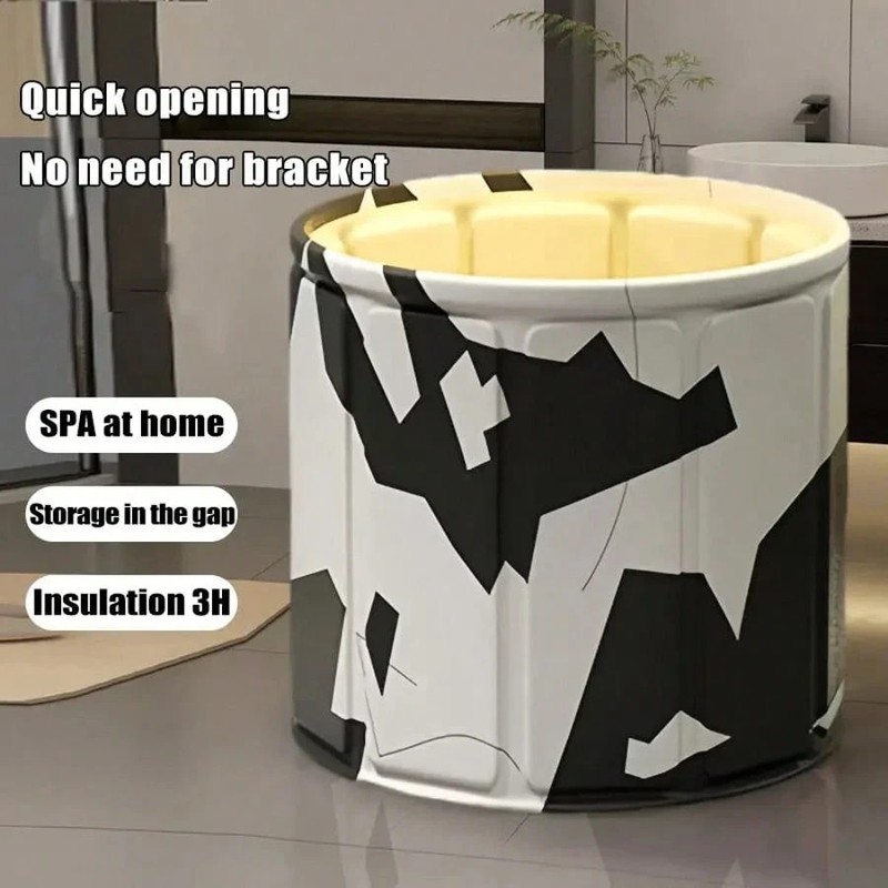 Foldable Non-Inflatable Bathtub Thickened Thermal Foam Portable Soaking Tub gallery