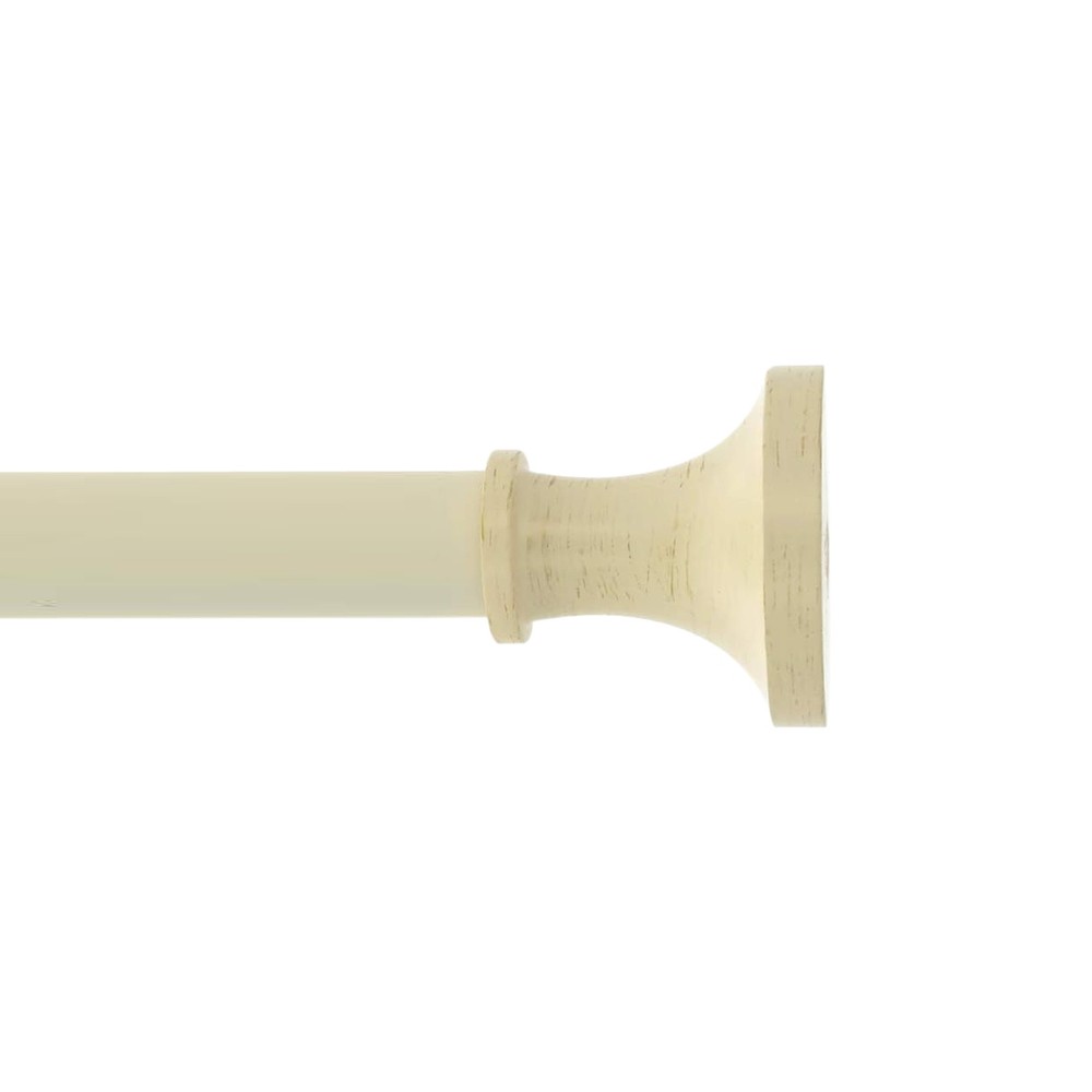 1In Dia Adjustable Single Drapery Window Curtain Rod With Sidra Finials 28”-120”