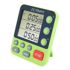Dual Digital Timer for Kitchen Cooking, 3 Channels Count Down/Up Triple Timer…