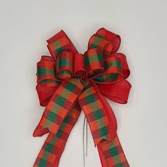 Wreath Bow, Autumn Bow, Rust, Plaid