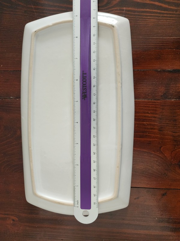 World Market White Rectangular Ceramic Plate Asian Calligraphy 9.5 in x 6.5 in gallery